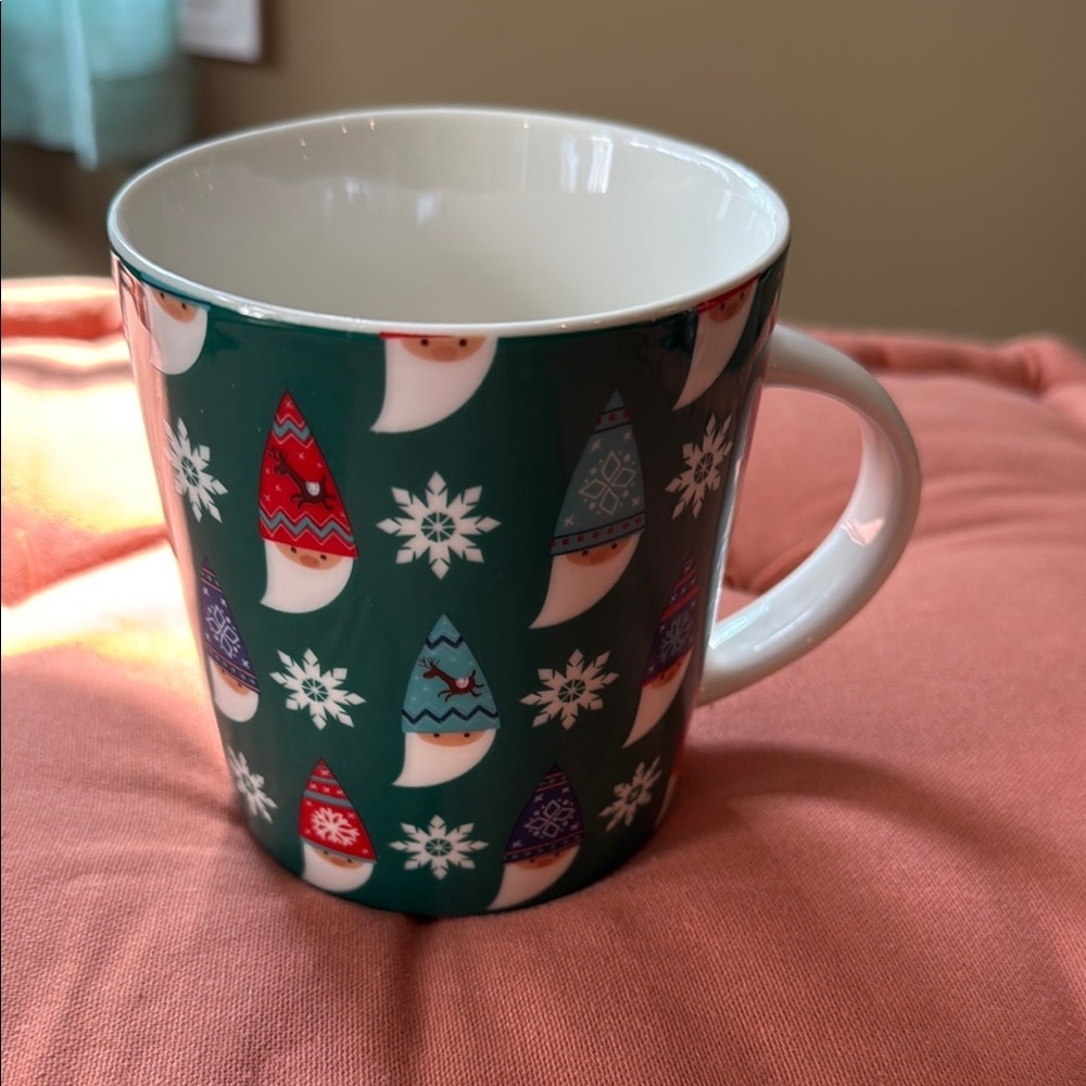 Festive Pfaltzgraff Gnome Mug with Snowflakes